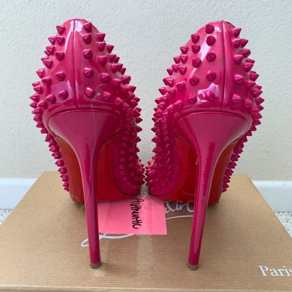 Christian Louboutin Pigalle Spikes 120 Patent Pink Grenadine Sz 41 EU / 11 US - Picture 9 of 16